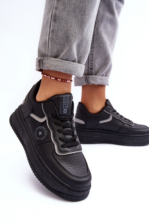 Dámska športová obuv, tenisky Big Star MM274232 čiernej farby