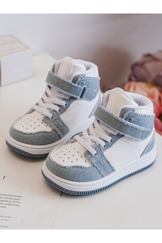 Detská športová obuv Denim materiál Bielo-modrá farba Milara Detská športová obuv Denim materiál Bielo-modrá farba Milara