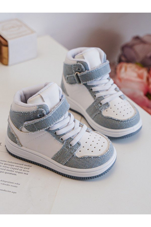Detská športová obuv Denim materiál Bielo-modrá farba Milara Detská športová obuv Denim materiál Bielo-modrá farba Milara