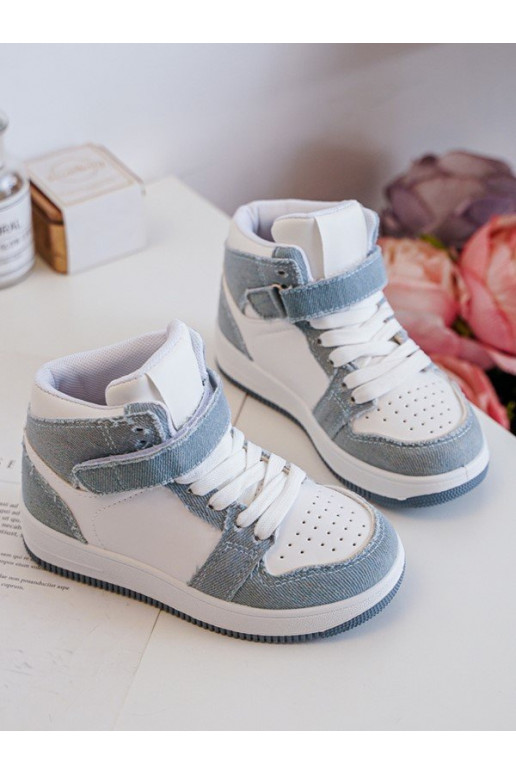 Detská športová obuv Denim materiál Bielo-modrá farba Milara Detská športová obuv Denim materiál Bielo-modrá farba Milara