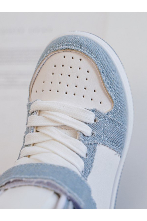 Detská športová obuv Denim materiál Bielo-modrá farba Milara Detská športová obuv Denim materiál Bielo-modrá farba Milara