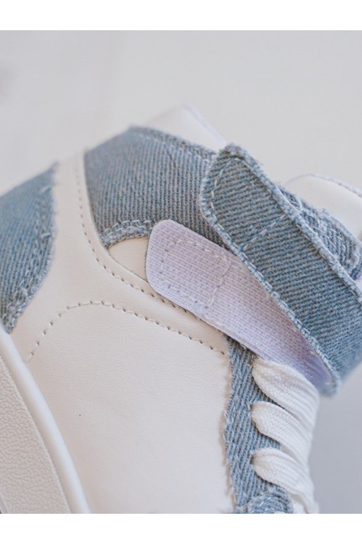 Detská športová obuv Denim materiál Bielo-modrá farba Milara Detská športová obuv Denim materiál Bielo-modrá farba Milara