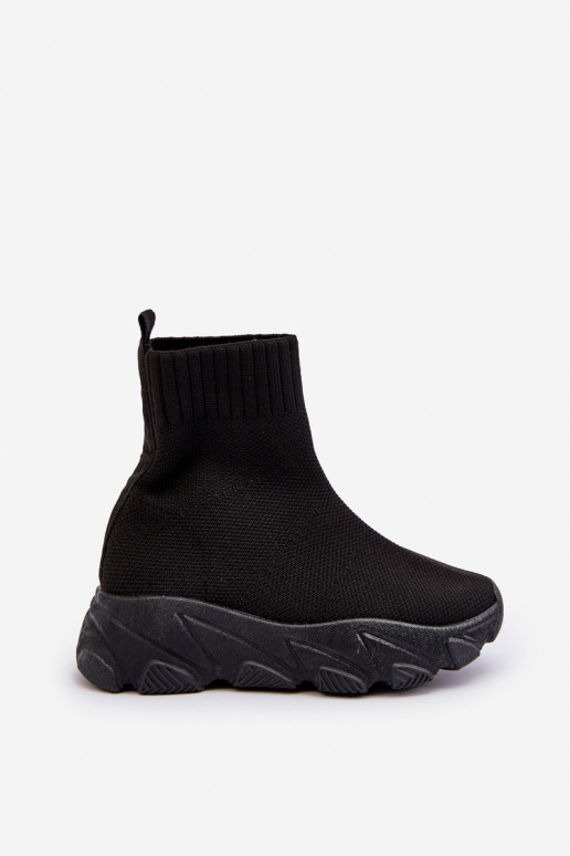 s topánkami typu ponožky Detské tenisky čiernej farby Zaelin s topánkami typu ponožky Detské tenisky čiernej farby Zaelin