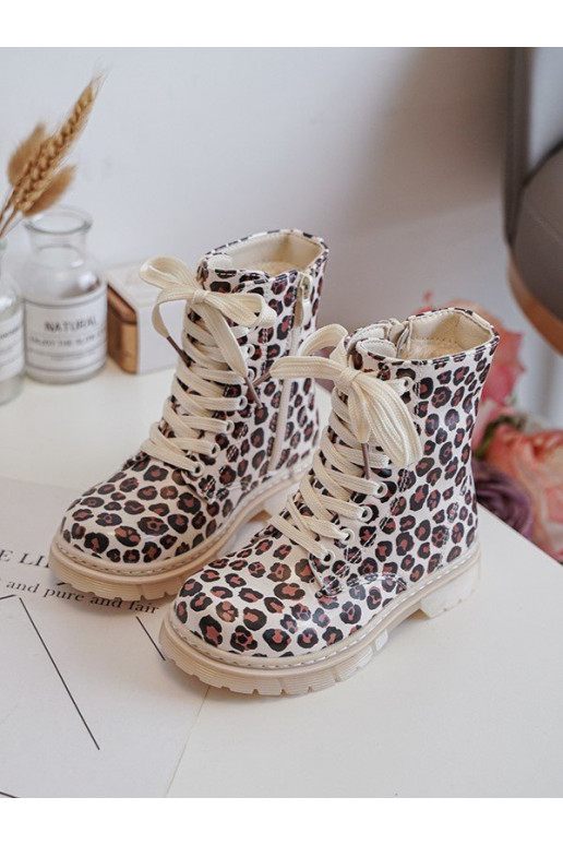 oteplené Detské čižmy na zips béžovo-hnedej farby Dolida oteplené Detské čižmy na zips béžovo-hnedej farby Dolida