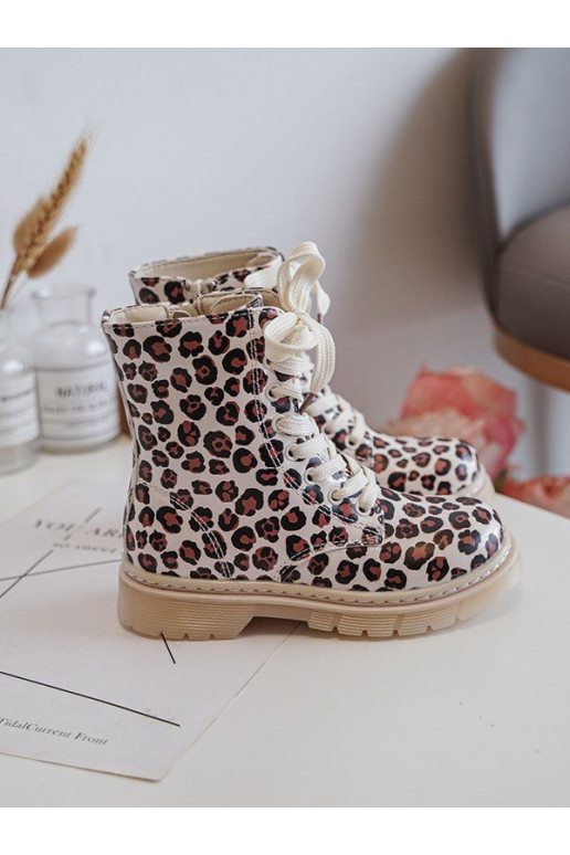 oteplené Detské čižmy na zips béžovo-hnedej farby Dolida oteplené Detské čižmy na zips béžovo-hnedej farby Dolida