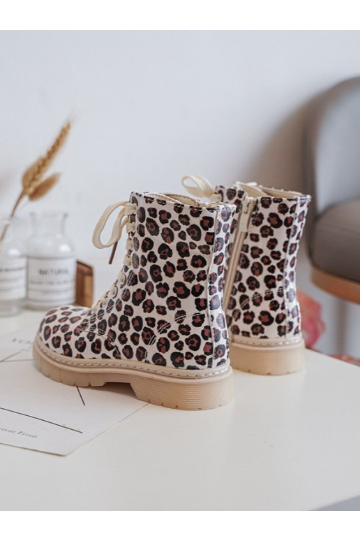 oteplené Detské čižmy na zips béžovo-hnedej farby Dolida oteplené Detské čižmy na zips béžovo-hnedej farby Dolida