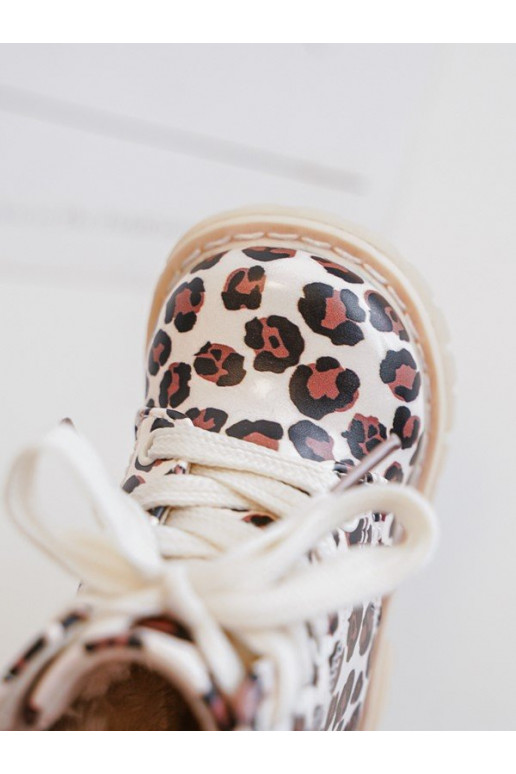 oteplené Detské čižmy na zips béžovo-hnedej farby Dolida oteplené Detské čižmy na zips béžovo-hnedej farby Dolida