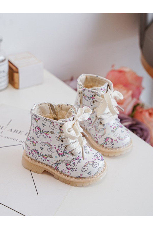 oteplené Detské čižmy na zips béžovej farby Dolida