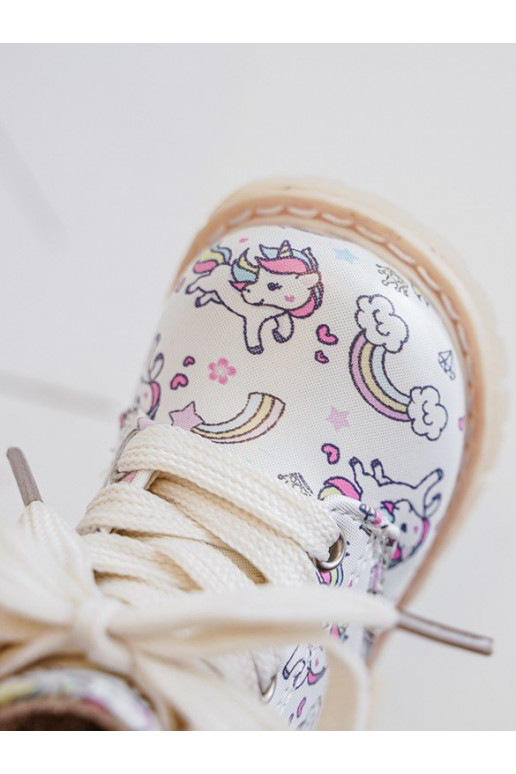 oteplené Detské čižmy na zips béžovej farby Dolida