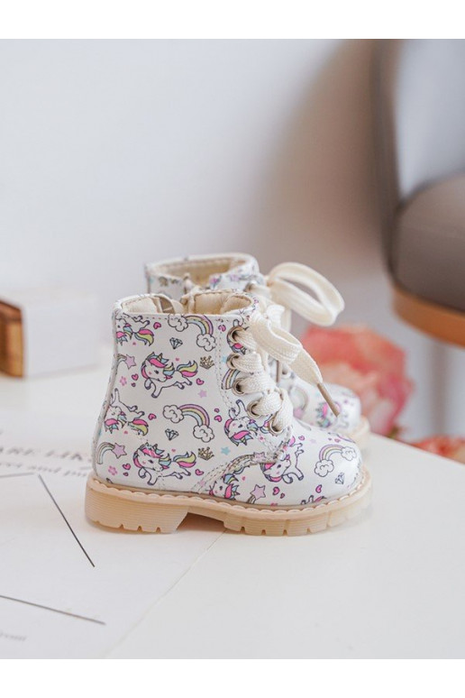 oteplené Detské čižmy na zips béžovej farby Dolida