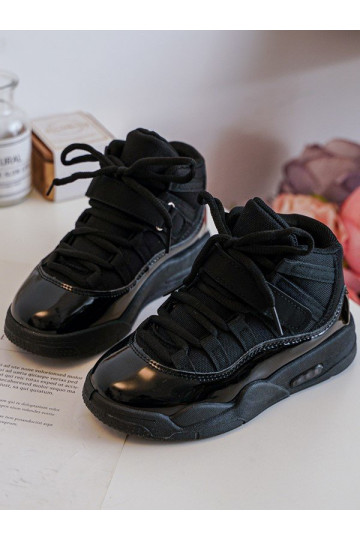 Detské tenisky so šnúrkami v čiernej farbe Darina