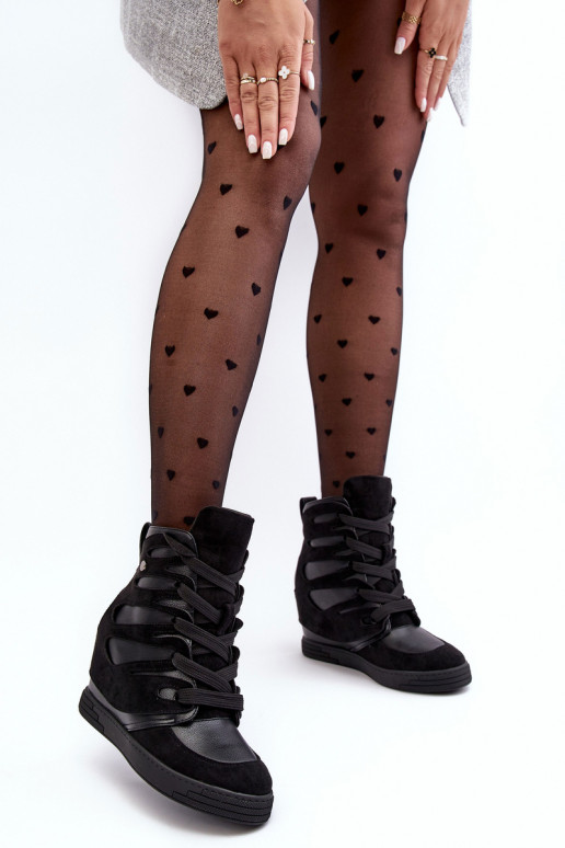 Čižmy so šnúrkami v čiernej farbe Amria Čižmy so šnúrkami v čiernej farbe Amria