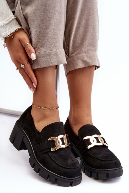 semišové topánky s ornamentami v čiernej farbe Rullenes