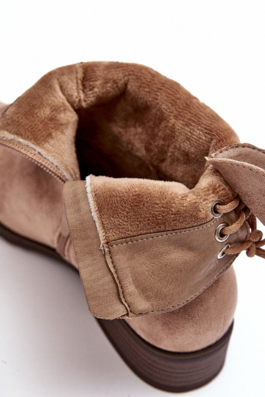 Dámske semišové čižmy béžovej farby Keresa Dámske semišové čižmy béžovej farby Keresa