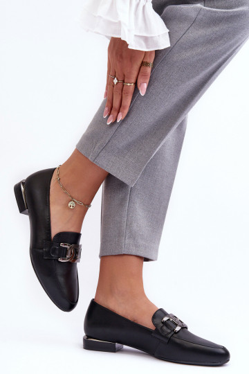 dámske mokasíny s ornamentami v čiernej farbe Camilena 2