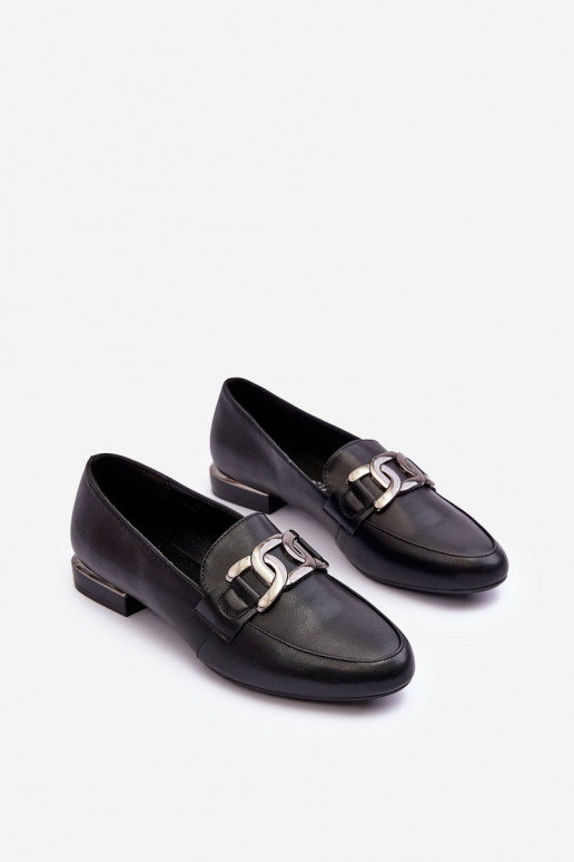 dámske mokasíny s ornamentami v čiernej farbe Camilena