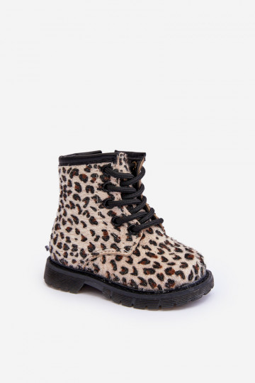 Teplé detské topánočky na zips béžovej Goopy