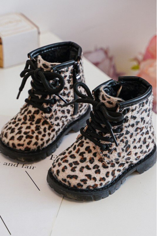 Teplé detské topánočky na zips béžovej Goopy