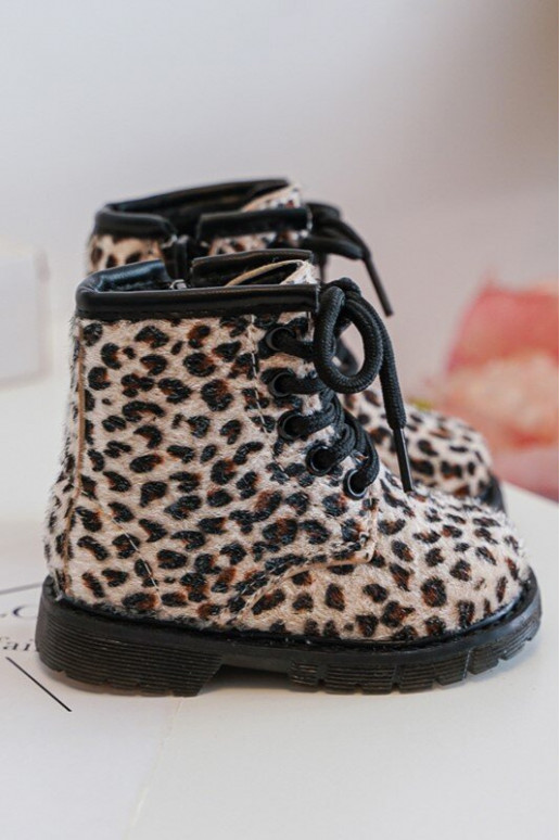 Teplé detské topánočky na zips béžovej Goopy