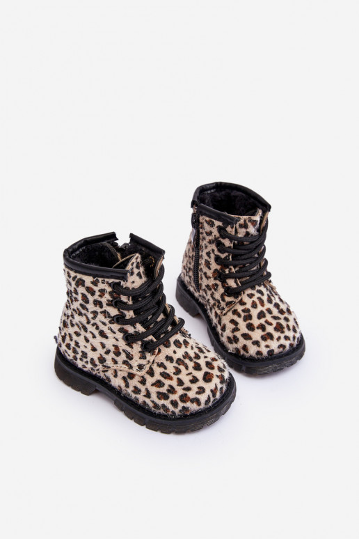 Teplé detské topánočky na zips béžovej Goopy