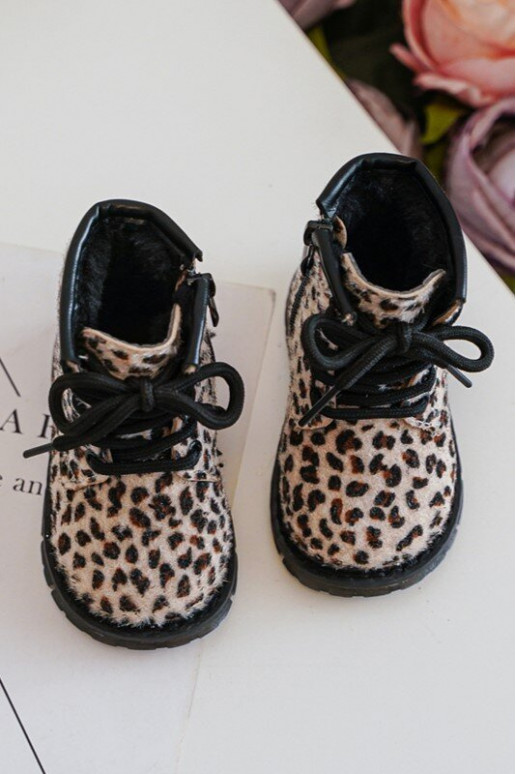 Teplé detské topánočky na zips béžovej Goopy