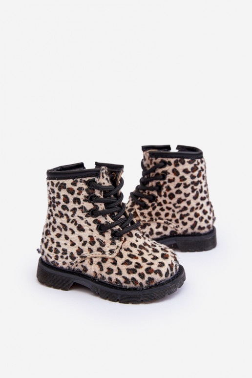 Teplé detské topánočky na zips béžovej Goopy