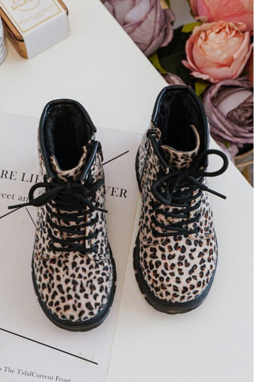 Teplé detské topánočky na zips béžovej Goopy