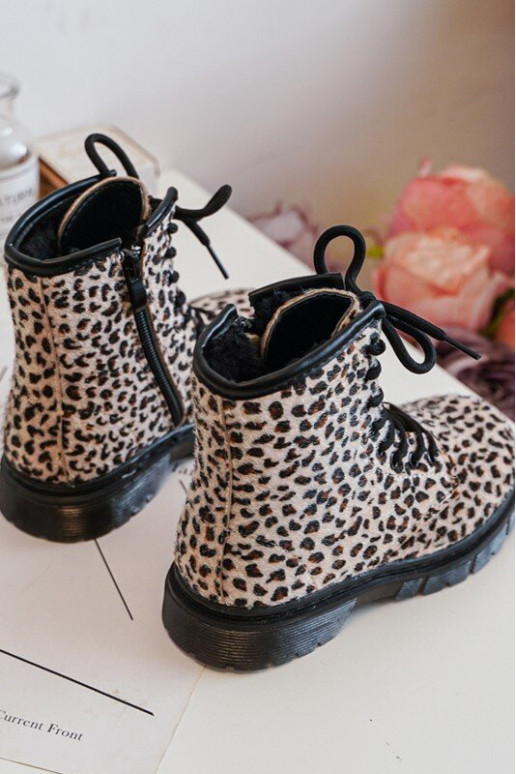 Teplé detské topánočky na zips béžovej Goopy