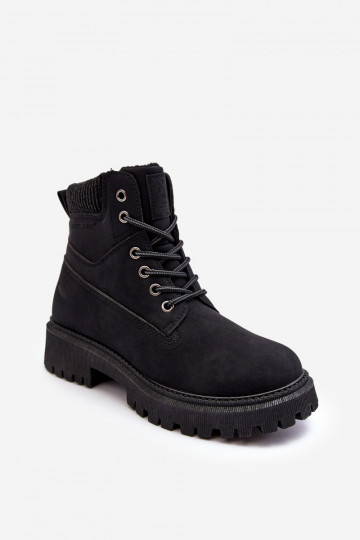 Teplé dámske čižmy v čiernej farbe Cross Jeans MM2R4012C