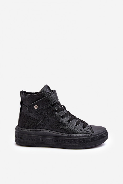 Voľnočasová obuv zateplená platformou Big Star čiernej farby MM274008