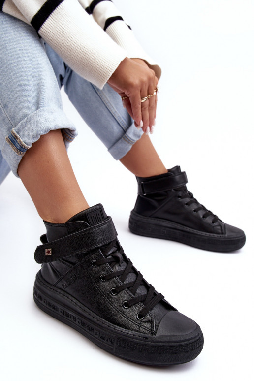 Voľnočasová obuv zateplená platformou Big Star čiernej farby MM274008