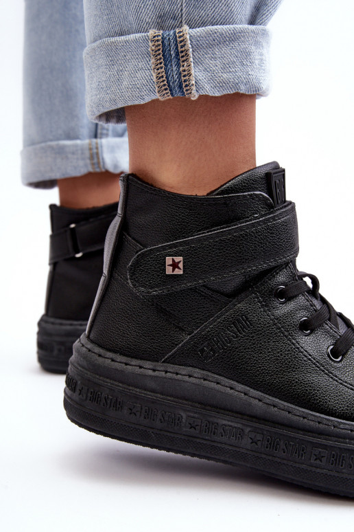 Voľnočasová obuv zateplená platformou Big Star čiernej farby MM274008