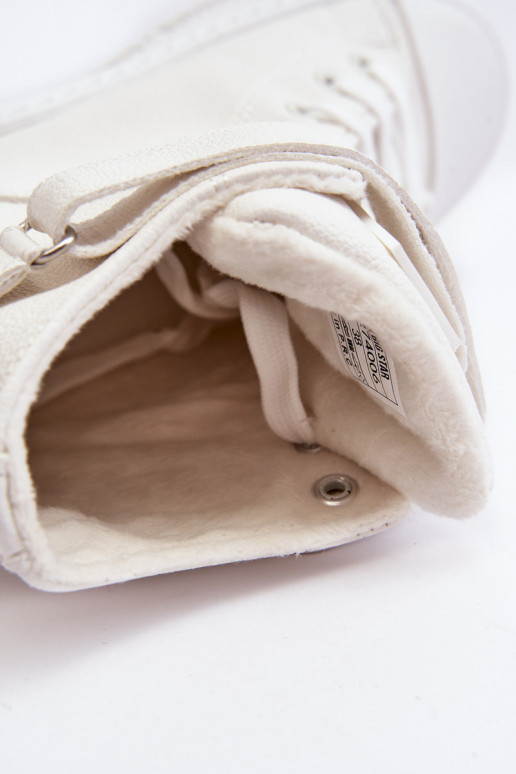 Zateplené voľnočasové topánky s platformou Big Star bielej farby MM274006