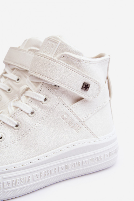 Zateplené voľnočasové topánky s platformou Big Star bielej farby MM274006