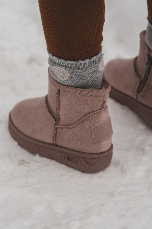 Detské snehule vyteplené na zips ružové Big Star MM374101 Detské snehule vyteplené na zips ružové Big Star MM374101