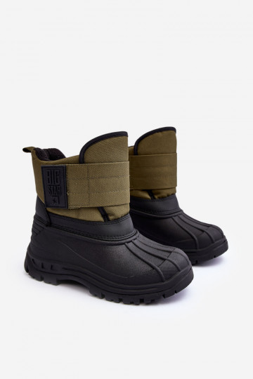 Detské snehule s lepiacim zapínaním zateplené khaki Big Star MM374123