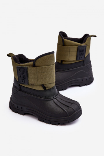Detské snehule s lepiacim zapínaním zateplené khaki Big Star MM374123 2