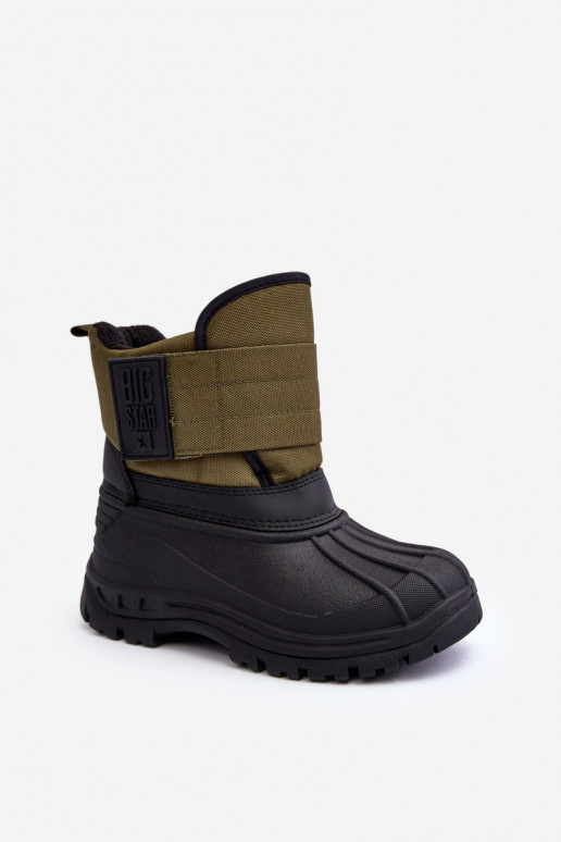 Detské snehule s lepiacim zapínaním zateplené khaki Big Star MM374123 Detské snehule s lepiacim zapínaním zateplené khaki Big Star MM374123