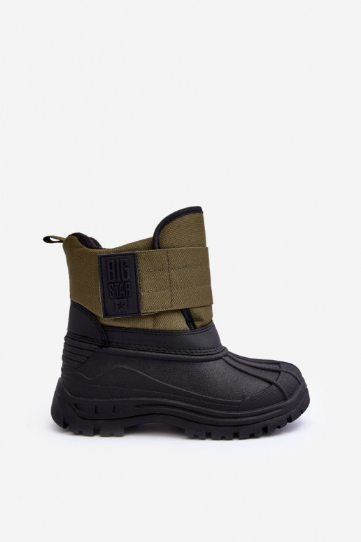 Detské snehule s lepiacim zapínaním zateplené khaki Big Star MM374123 Detské snehule s lepiacim zapínaním zateplené khaki Big Star MM374123