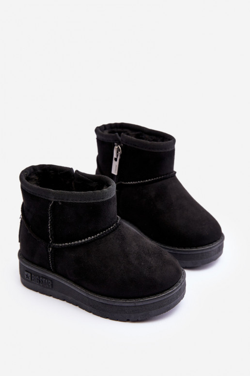 Detské snehule vyteplené na zips, čierne Big Star MM374100