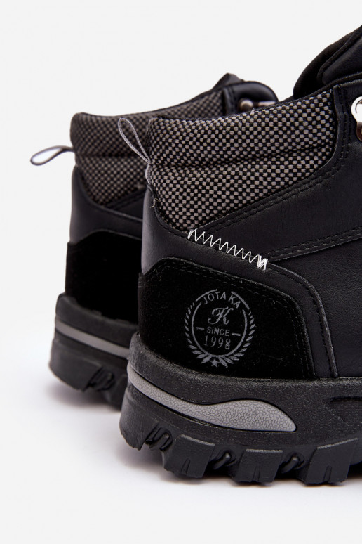 turistické topánky čižmy so šnúrkami v čiernej farbe Salomene turistické topánky čižmy so šnúrkami v čiernej farbe Salomene