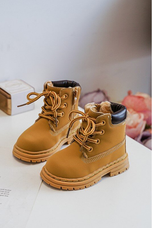 Detské čižmy na zips hnedej farby Bansi