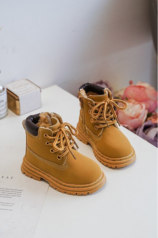 Detské čižmy na zips hnedej farby Bansi