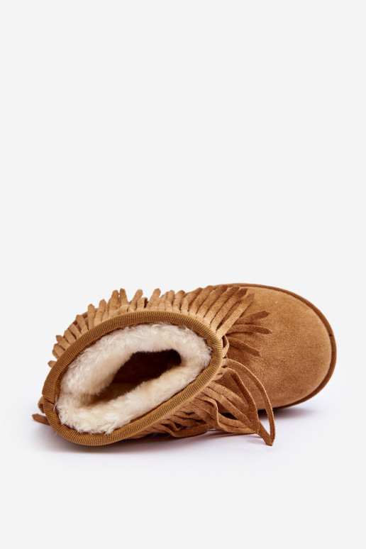 oteplené Snehule Detské i Frędzlami hnedá farba Nimia