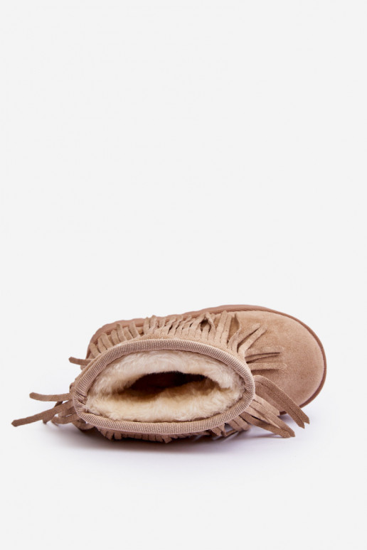 zateplené Snehule Detské i Frędzlami béžové Nimia