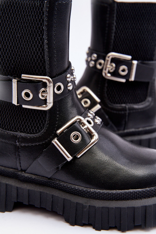 štýlové čižmy na zips Detská čierna farba Adeneia