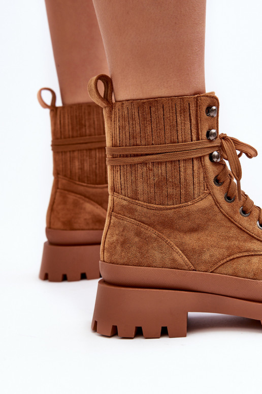 Čižmy so šnúrkami Gordts hnedej farby Čižmy so šnúrkami Gordts hnedej farby