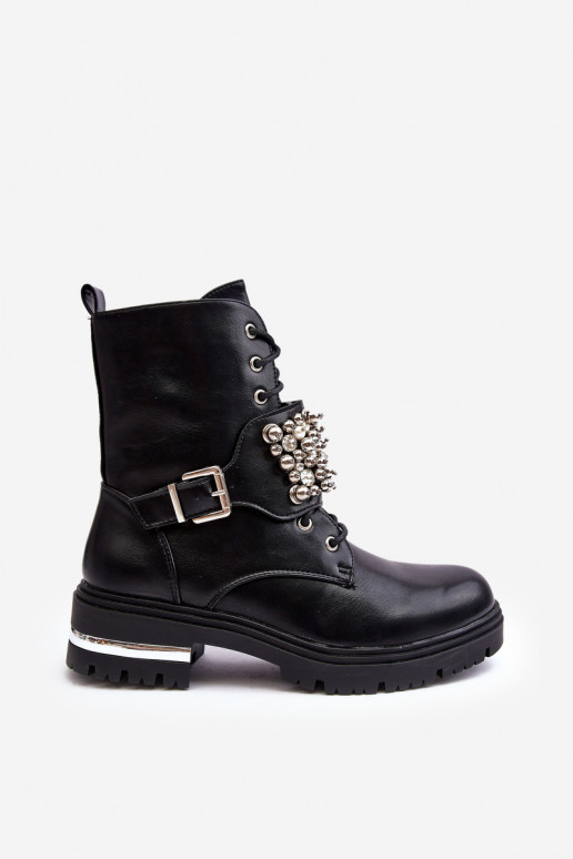 vyhrievané čižmy Zdobené čiernej farby Lennen vyhrievané čižmy Zdobené čiernej farby Lennen