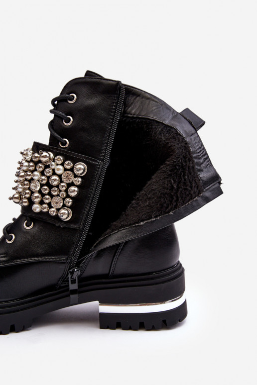 vyhrievané čižmy Zdobené čiernej farby Lennen vyhrievané čižmy Zdobené čiernej farby Lennen