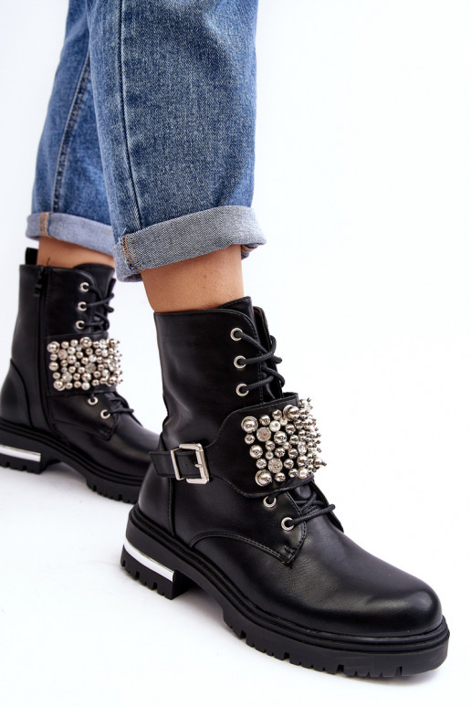 vyhrievané čižmy Zdobené čiernej farby Lennen vyhrievané čižmy Zdobené čiernej farby Lennen